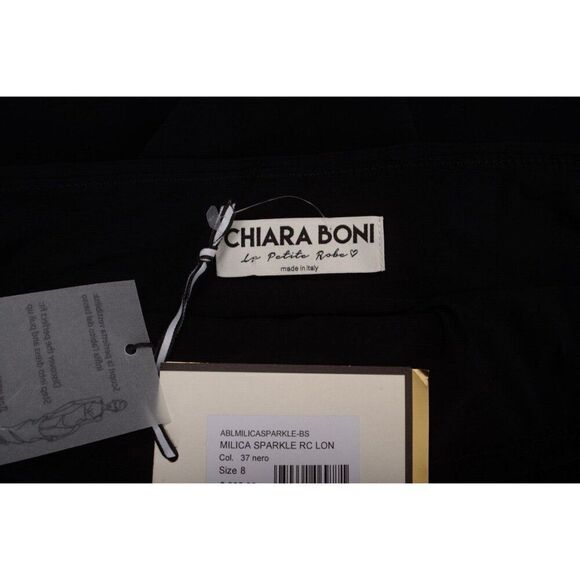 Chiara Boni Womans Evening Gown Dress Long Sz 8 Black Sparkle Strapless NWT - Picture 6 of 6